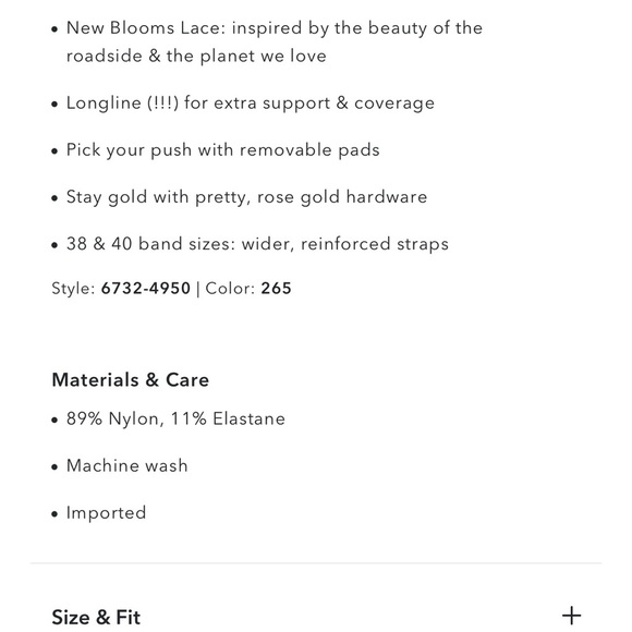 New Aerie Real Power Plunge Push Up New Blooms Lace Bra Cream size 38DD - Picture 10 of 10